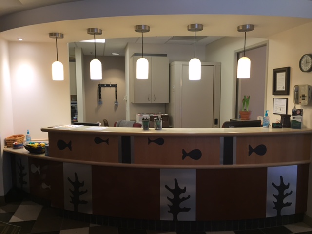 The front desk-this is the first thing you will see when you come through the door.